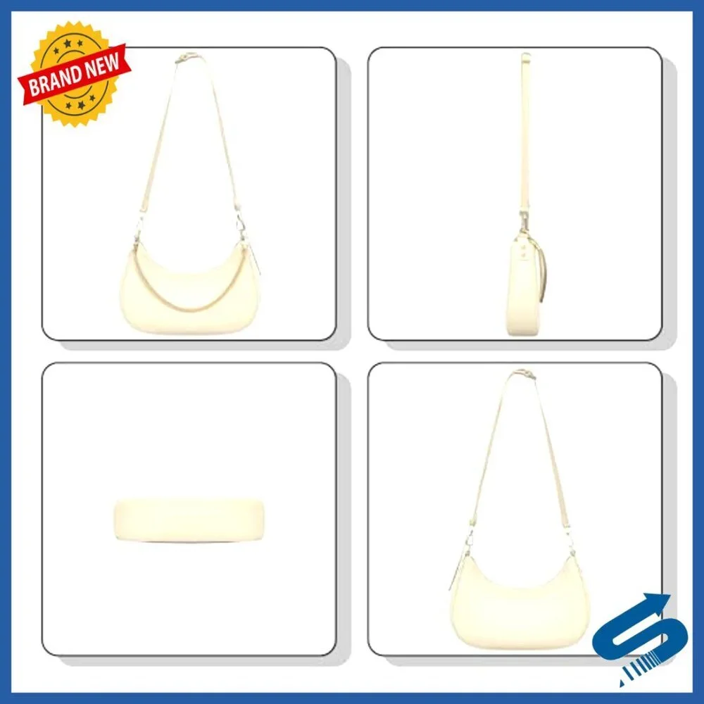 PU Leather Hobo Shoulder Bag with Adjustable Strap, Zipper Closure